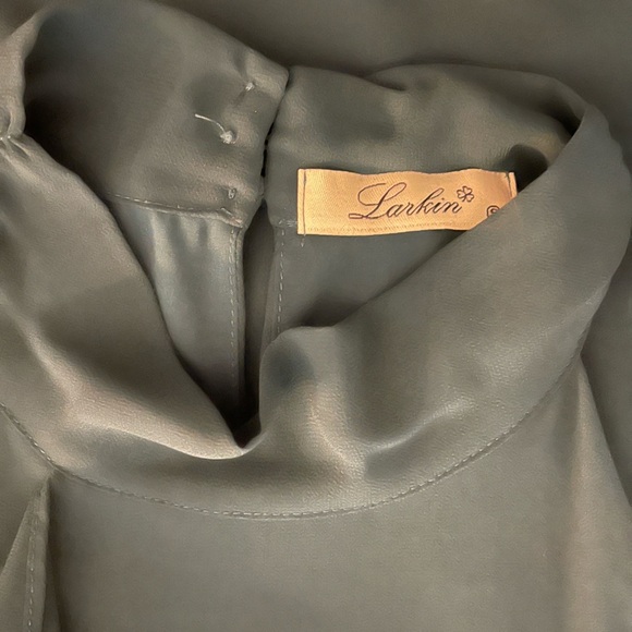 Larkin Green Chiffon mock neck mini dress - Picture 4 of 4